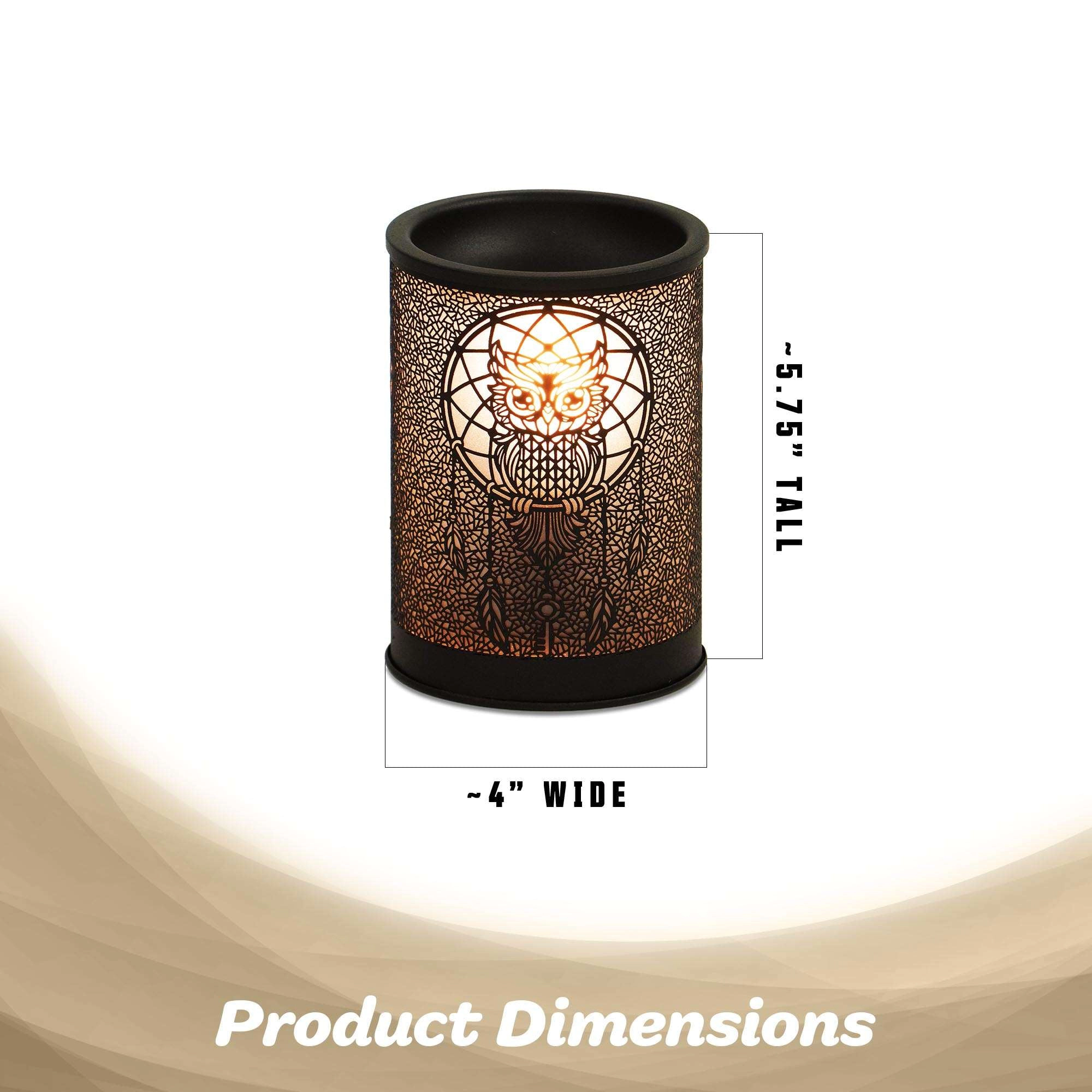 G128 Owl Wax Melt Warmer, Electric Wax Heater with LED Night Light, Ironwork Candle Burner for Home Spa Office