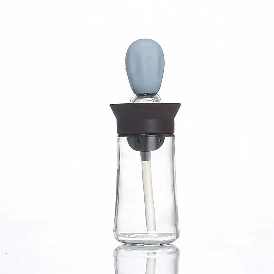 Alilang Women 2-PC Glass Oil Dispenser Bottle with Silicone Brush Drip Free Design and Leak Resistant Lid
