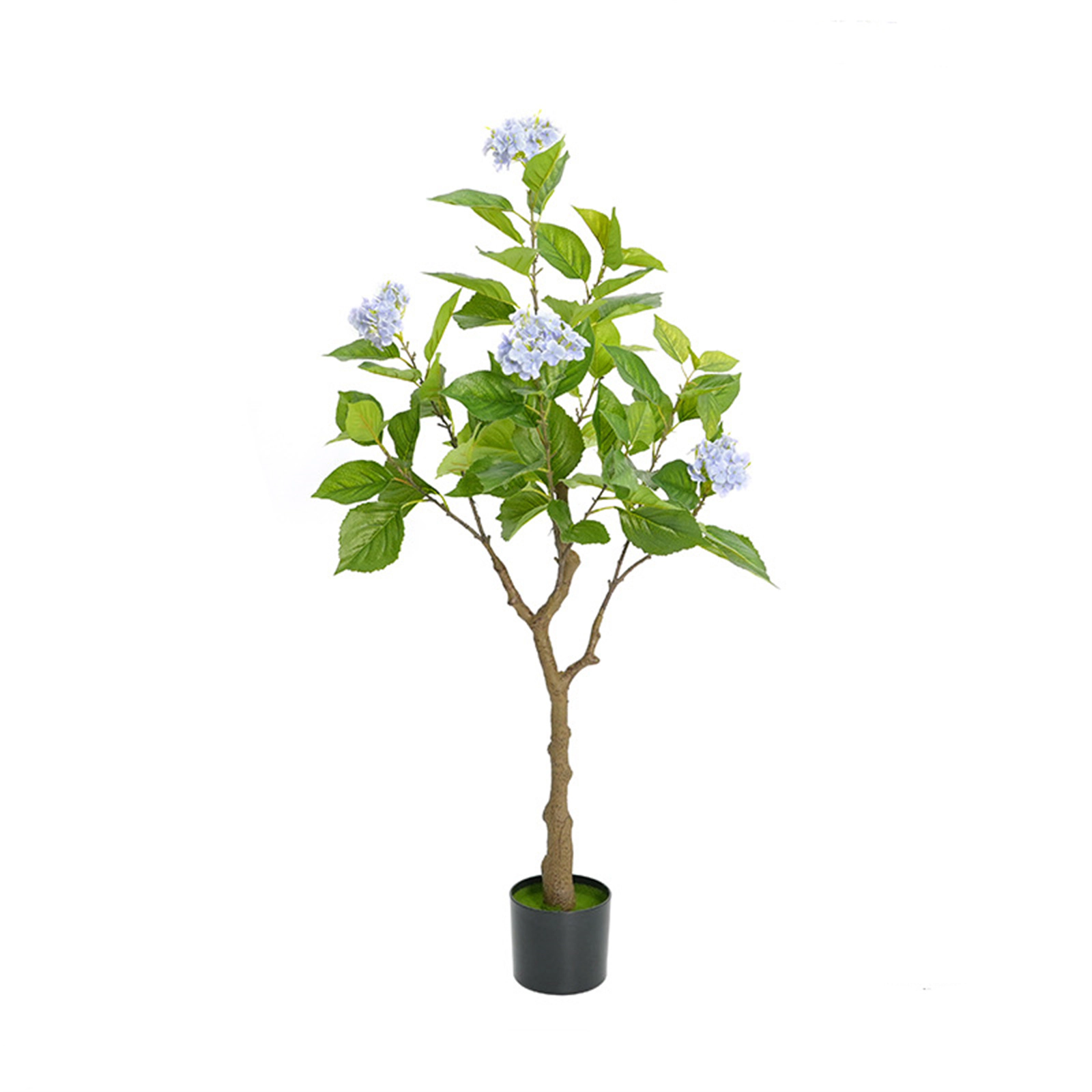 Artificial Hydrangea Tree, 4ft Tall Hydrangea Flower Tree Fake Potted Plant Artificial Flower Tree for Home Living Room