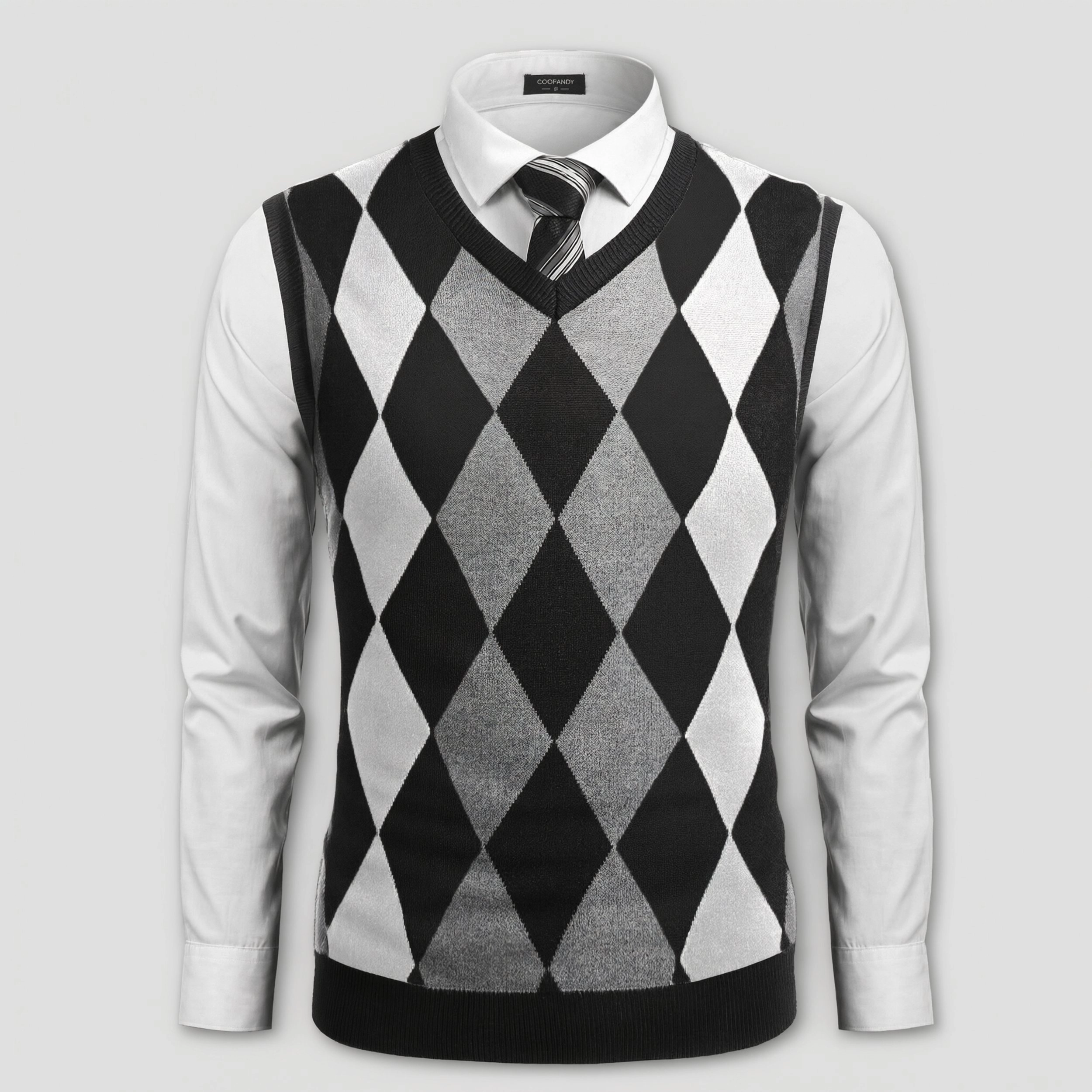 COOFANDY Men's Regular Fit V Neck Sleeveless Sweater Vest