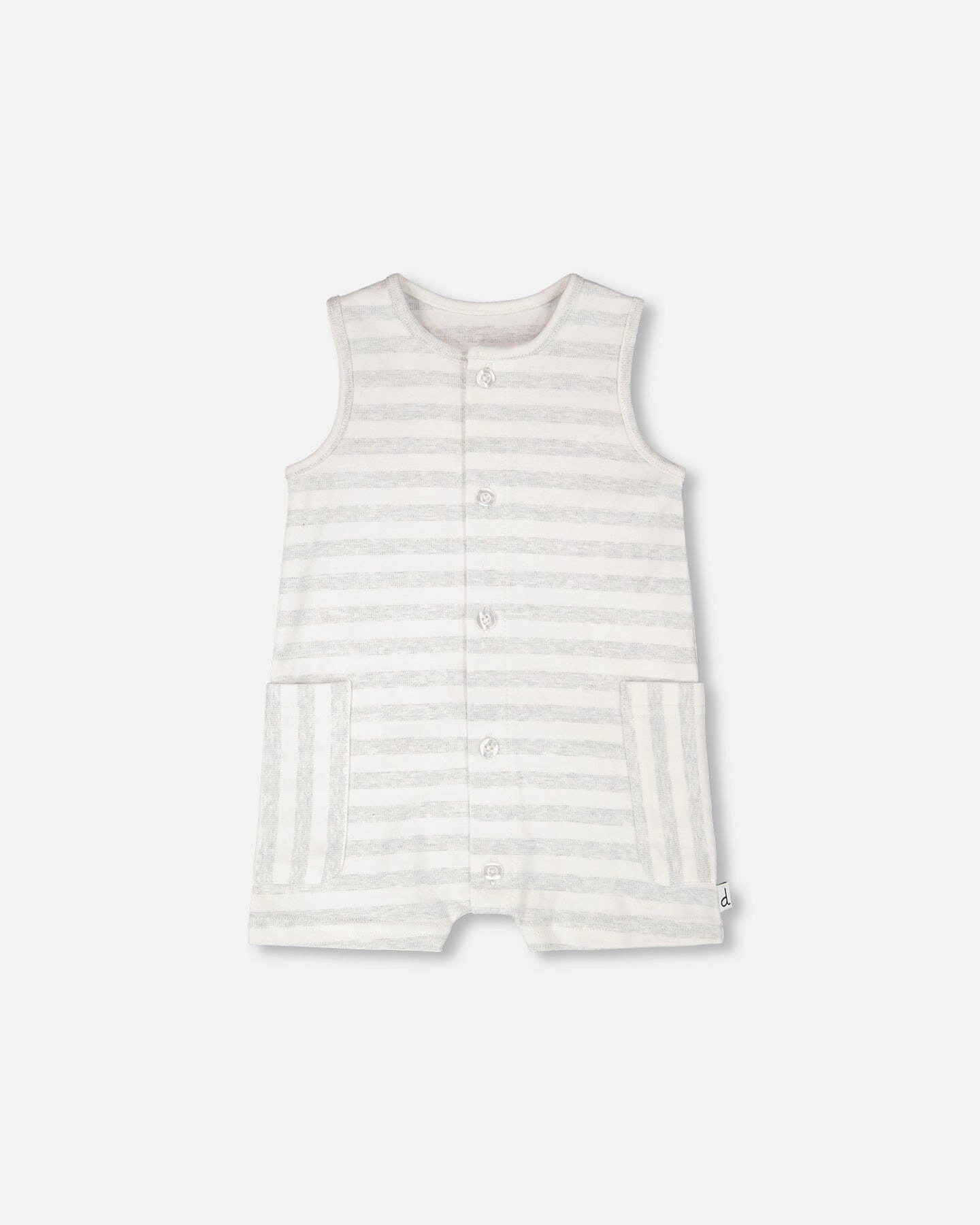Deux par Boys Cotton Striped Romper and Stripes