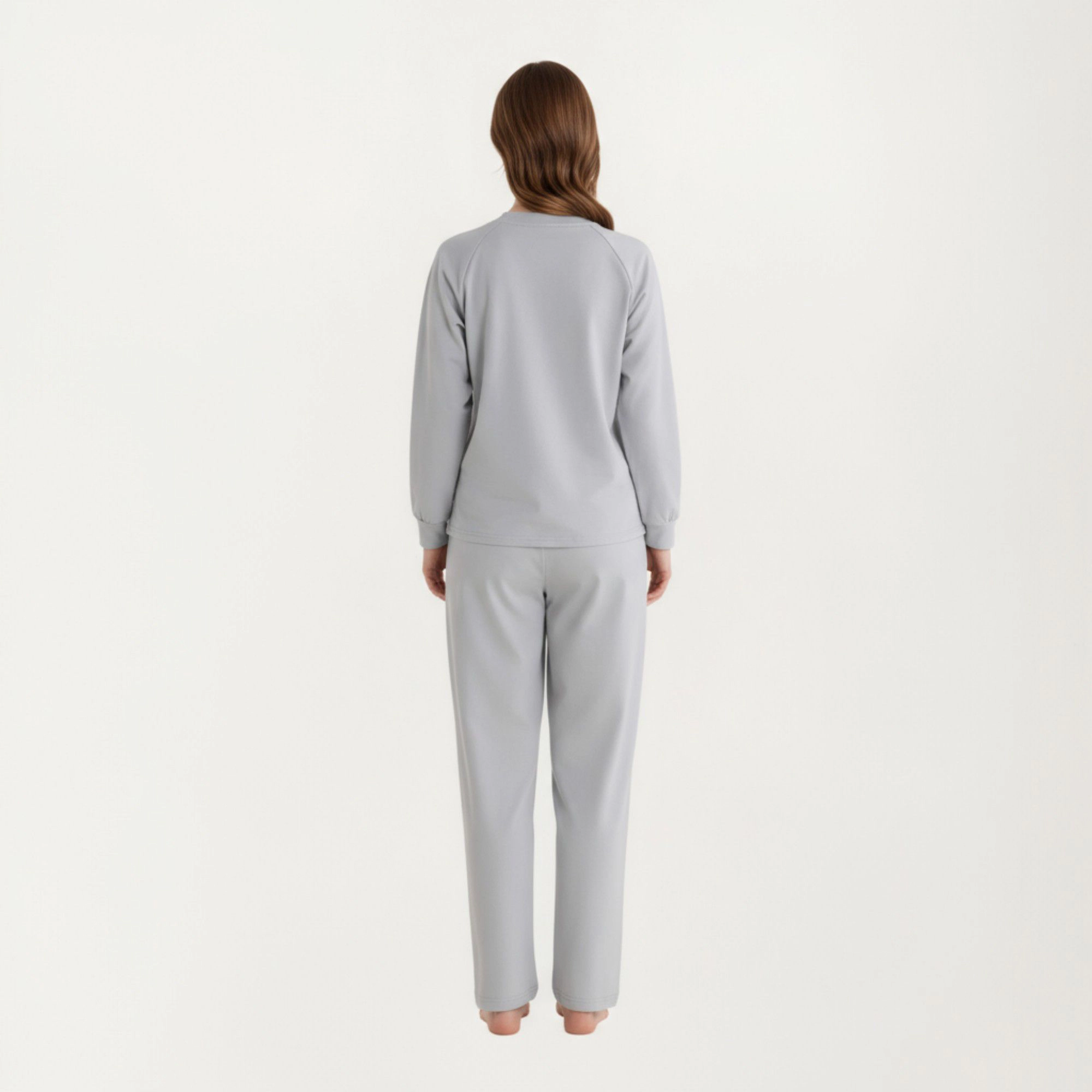 Anna-Kaci Women's 2-Piece Long Sleeve Crew Neck Top with Chest Pocket and Relaxed Fit Pants