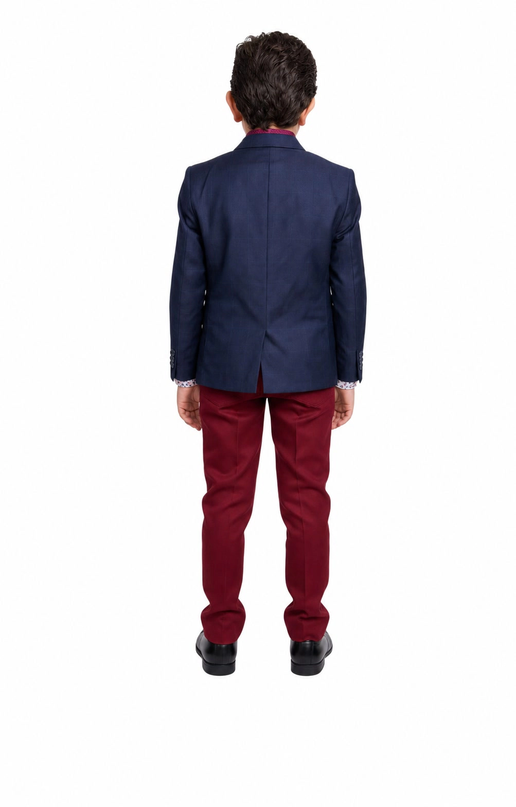 Elie Balleh Boys Slim Fit Windowpane Jacket
