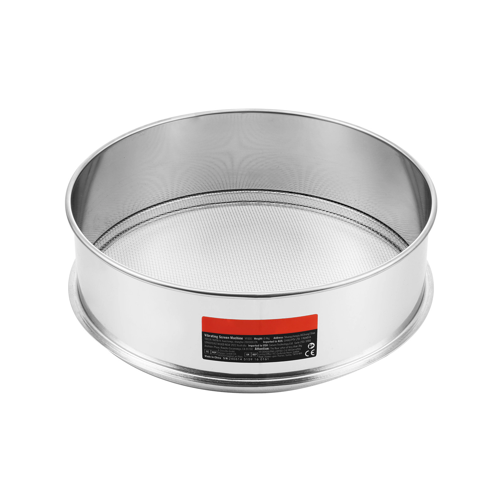 HONGGE Flour Sieve Fine Mesh, Flour Sifter, 304 Stainless Steel Fine Mesh Sifter Food-grade