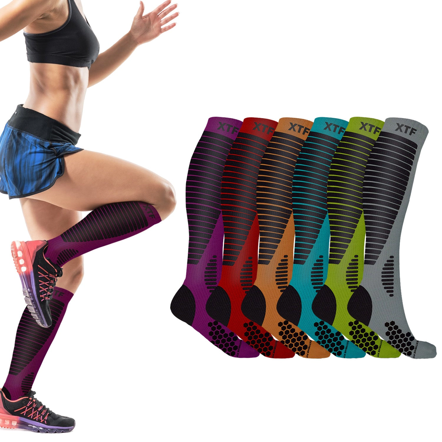 Extreme Fit Copper Compression Socks - Knee High For Running