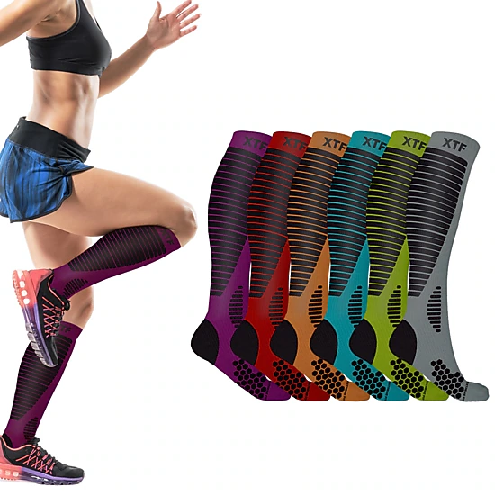 Extreme Fit Copper Compression Socks - Knee High For Running, Athtletics, Travel - 6 Pair