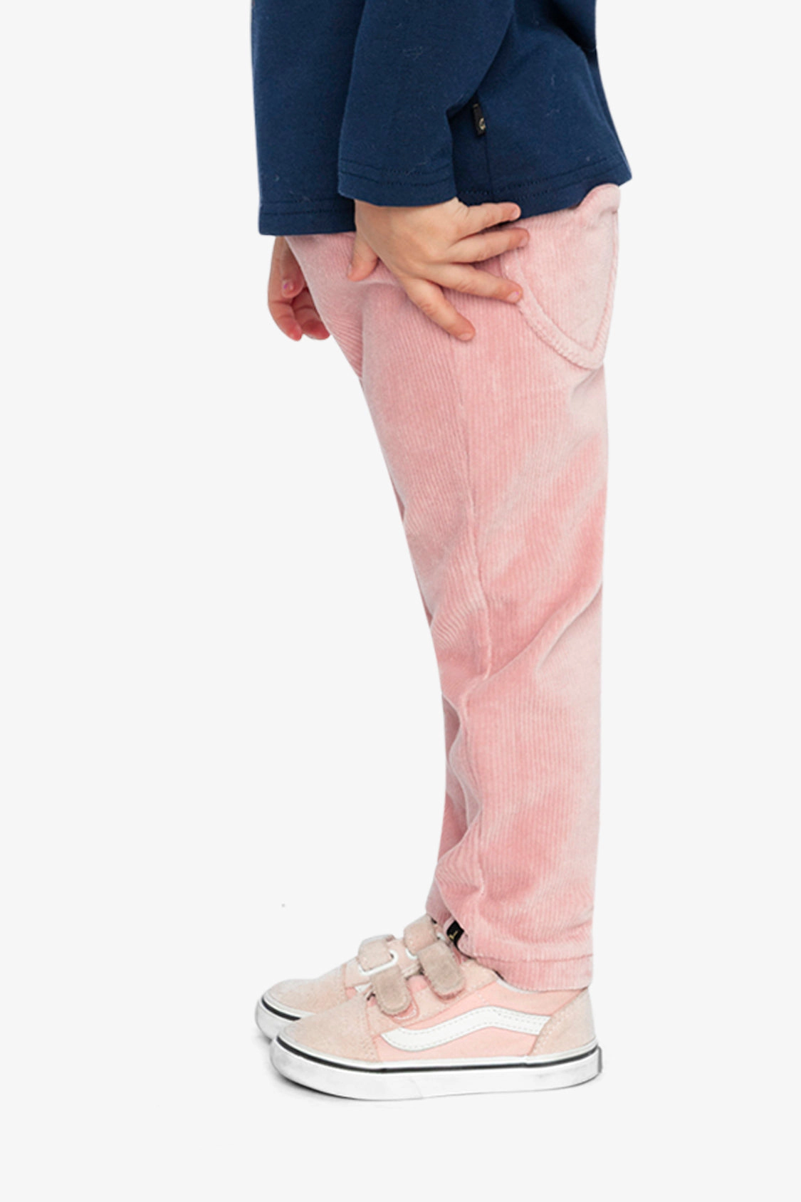 Deux par Girls Ribbed Stretch Velour Treggings with Heart Pockets