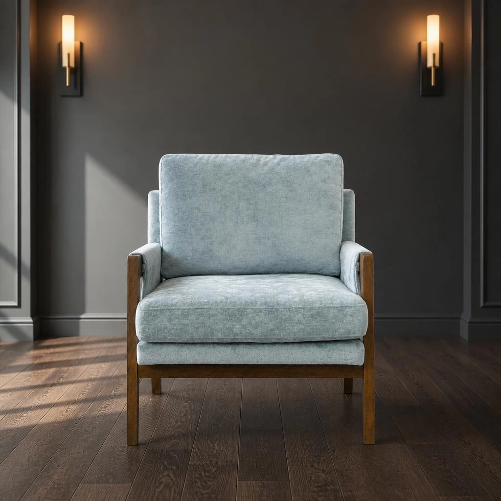 GOODSILO Modern Upholstered Velvet Accent Chair Comfortable Single Seating