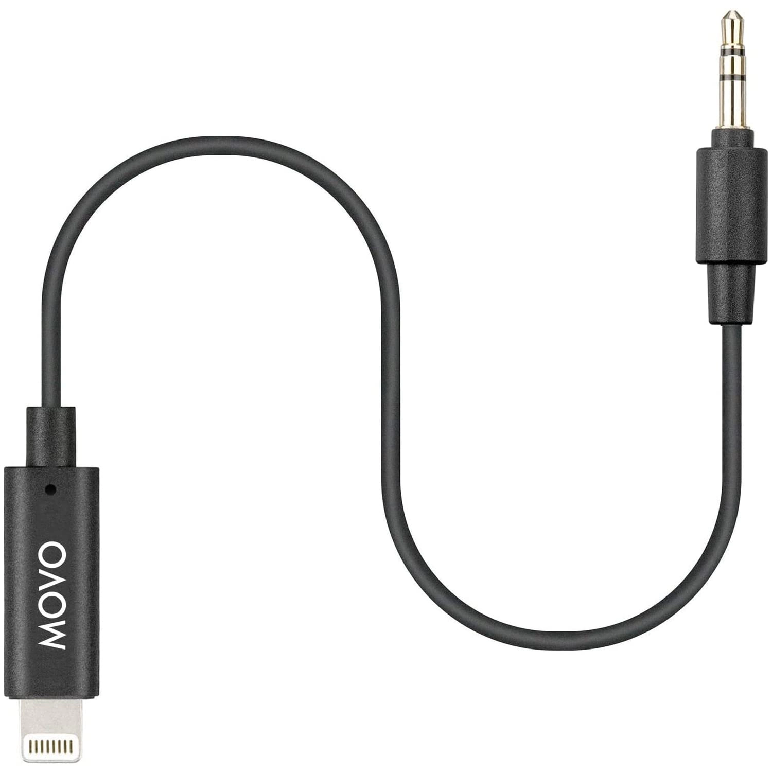 Movo IMA-4 3.5mm Male TRS to Lightning Dongle - Apple Microphone Adapter for iPhone - Aux Adapter for Mics - 3.5mm TRS