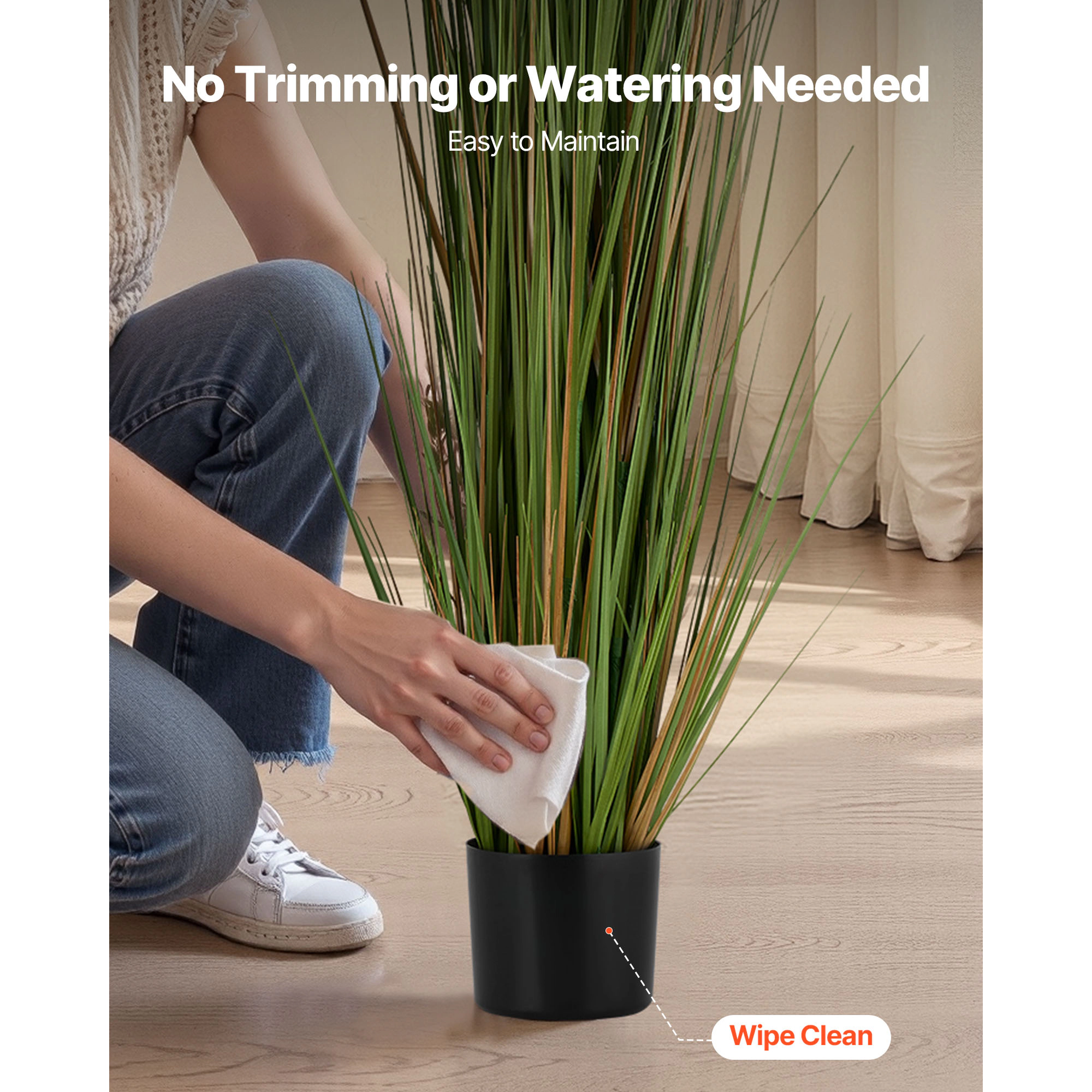 HONGGE Artificial Grass Plant, Faux Fake Greenery Shrubs Plant