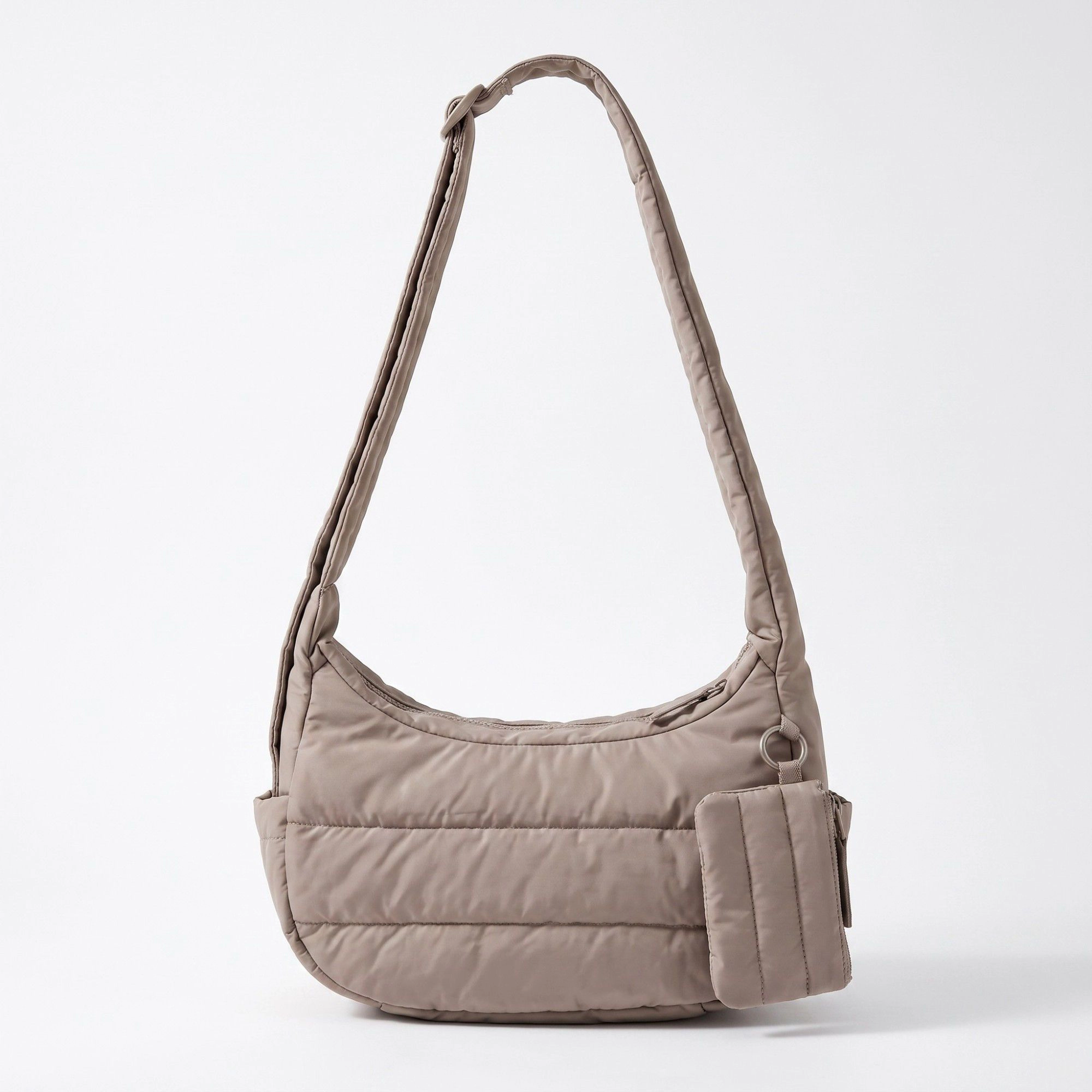 Alilang Women's Horizontal Padded Crescent Bag with Detachable Mini Pouch and Adjustable Padded Strap 10.2x3.9x6.3in