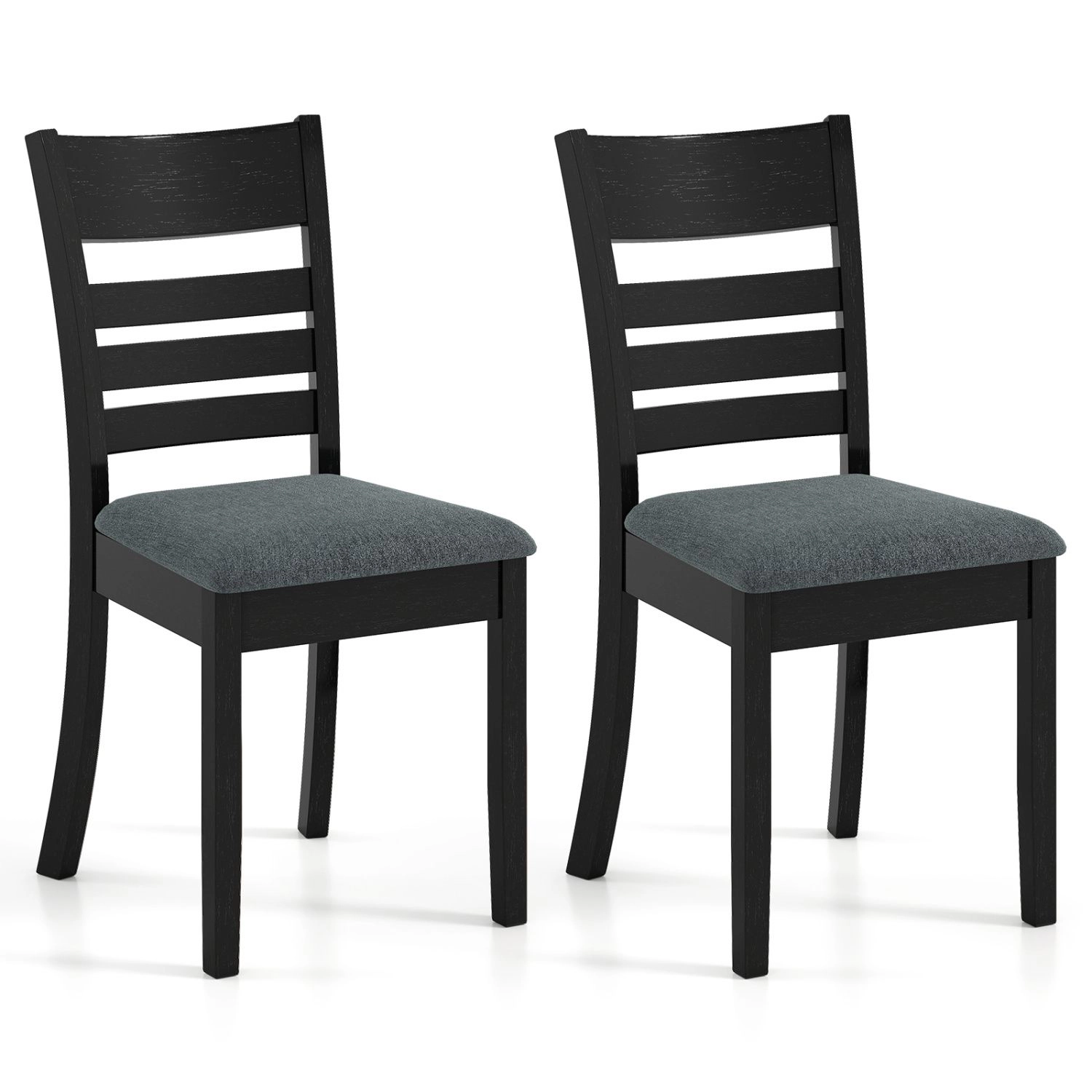 SlickBlue Rubber Wood Dining Chairs with Upholstered Seat Set