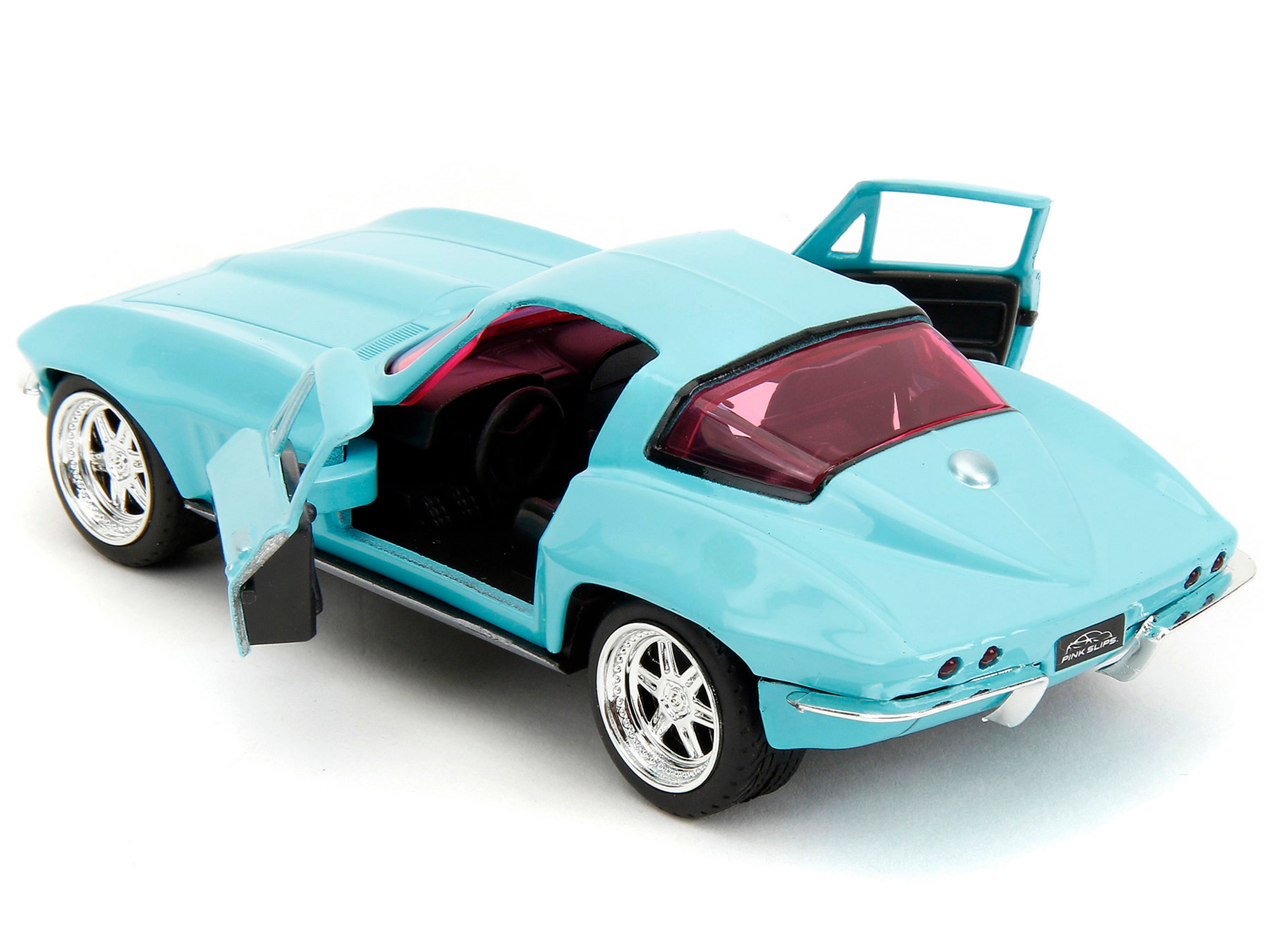 Jada 1966 Chevrolet Corvette Light Blue with Pink Tinted Windows "Pink Slips" Series 1/32 Diecast Model Car by Jada