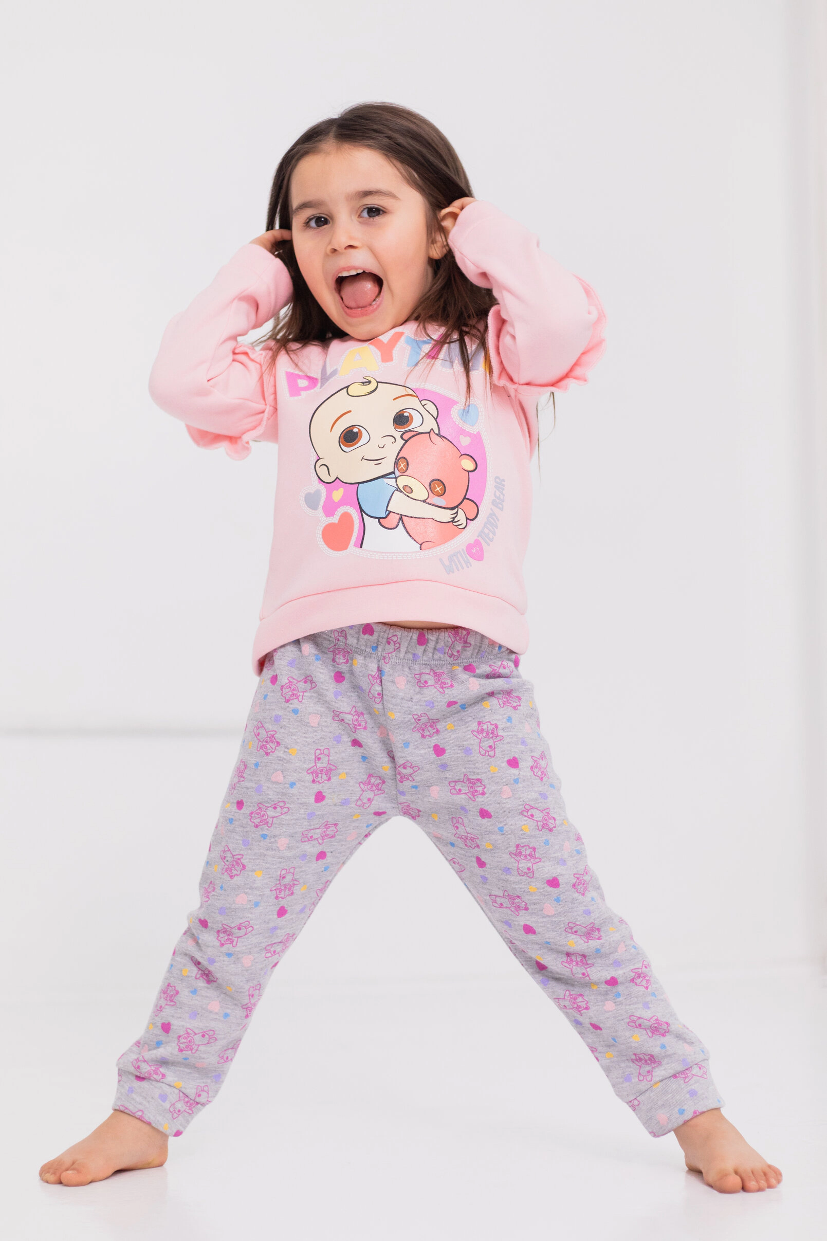 Cocomelon JJ Girls' Fleece 2-Piece Sweatshirt and Pants Set