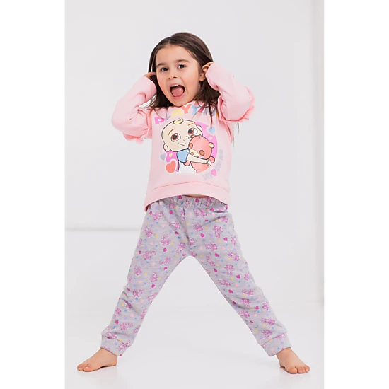 Cocomelon JJ Girls' Fleece 2-Piece Sweatshirt and Pants Set