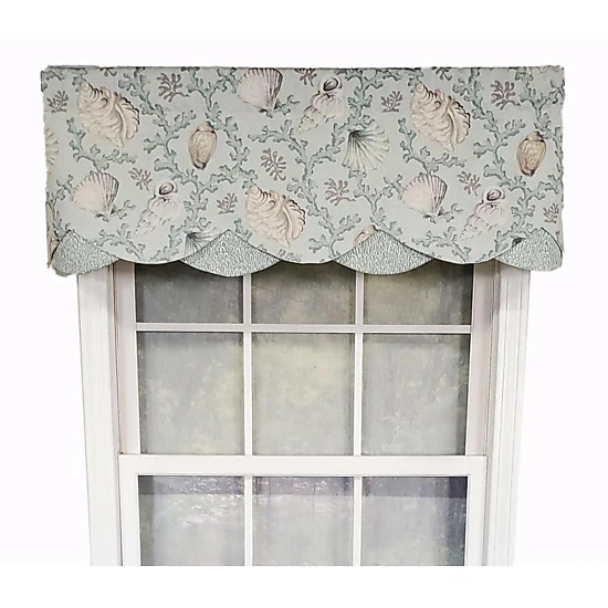 RLF Home Luxurious Modern Design Classic Windamar Petticoat Style Window Valance 50" x 15" Sea Glass