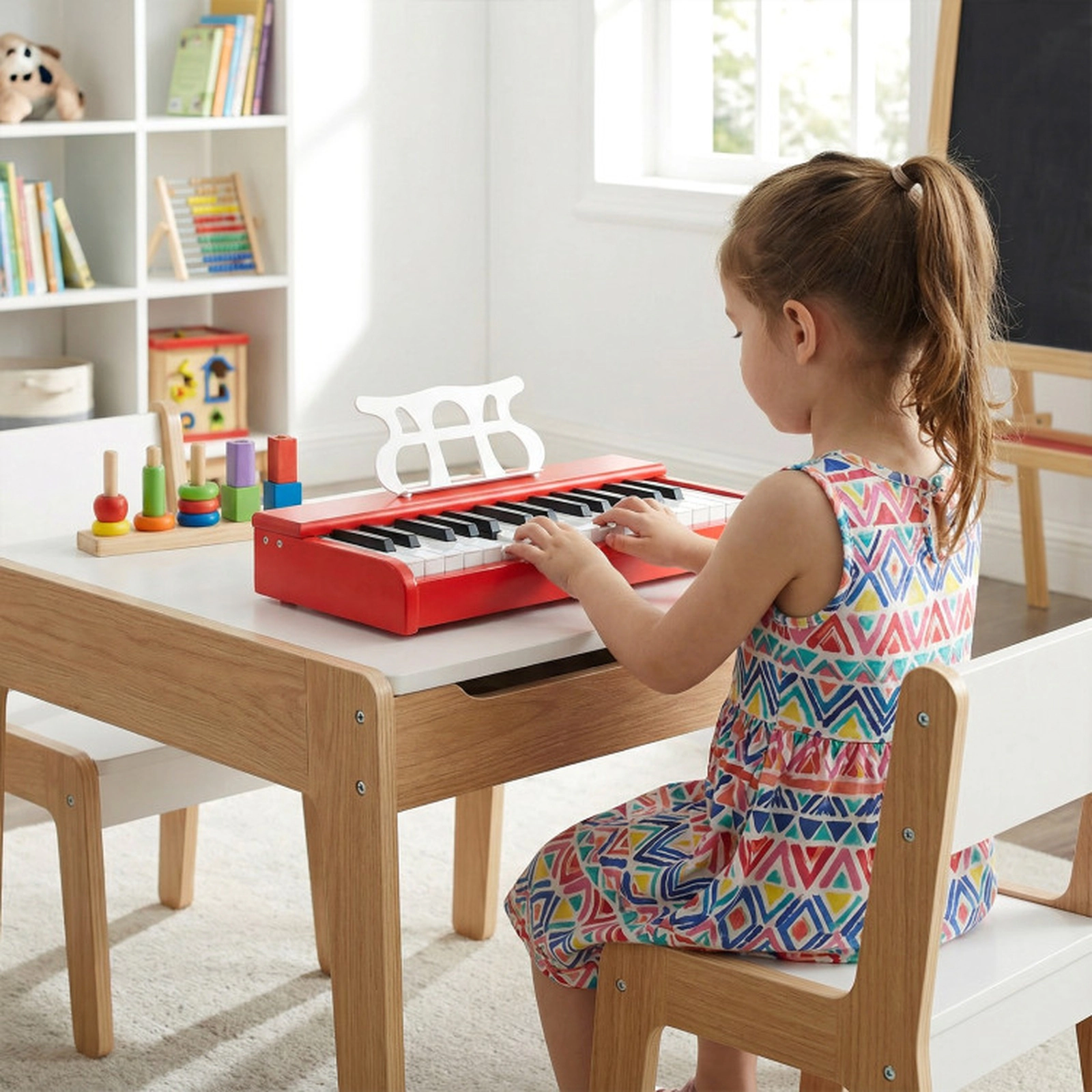 SUGIFT 30-Key Digital Kids Piano Keyboard with Music Stand for 3+ Years Old Beginners Red Battery-Powered