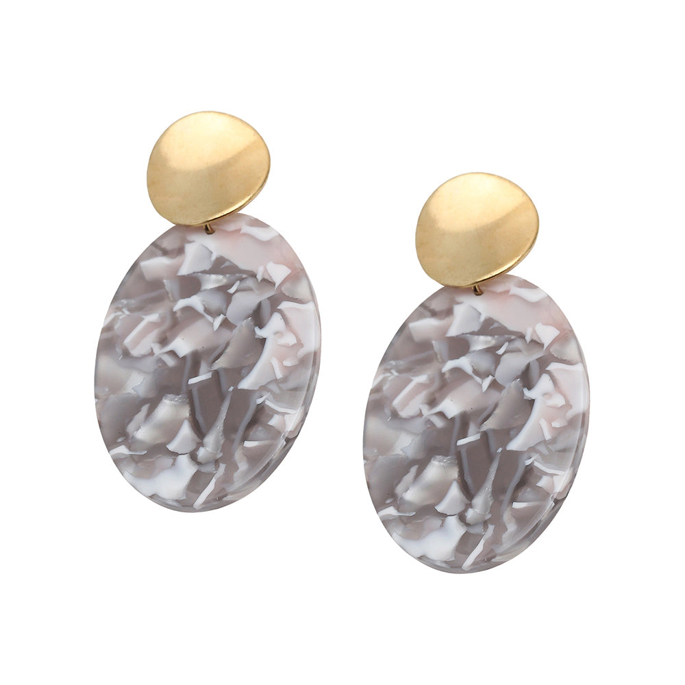 SOHI Women's Red Marble Drop Earrings