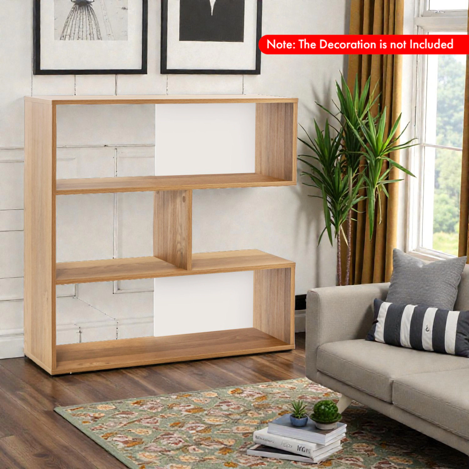 Hivvago 3-Tier Curved Bookcase with Safety Feature