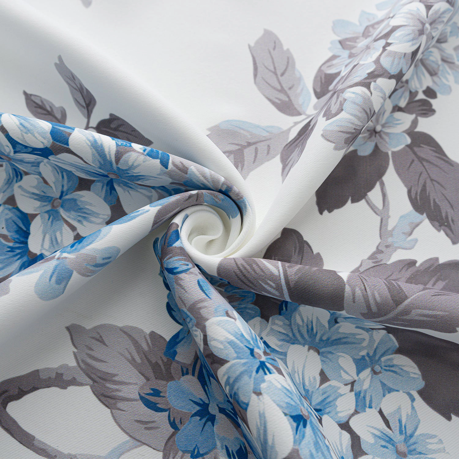 Olivia Gray 100% Polyester 200 GSM Hydrangea Printed Blackout Grommet Curtain Panel 54" x 90