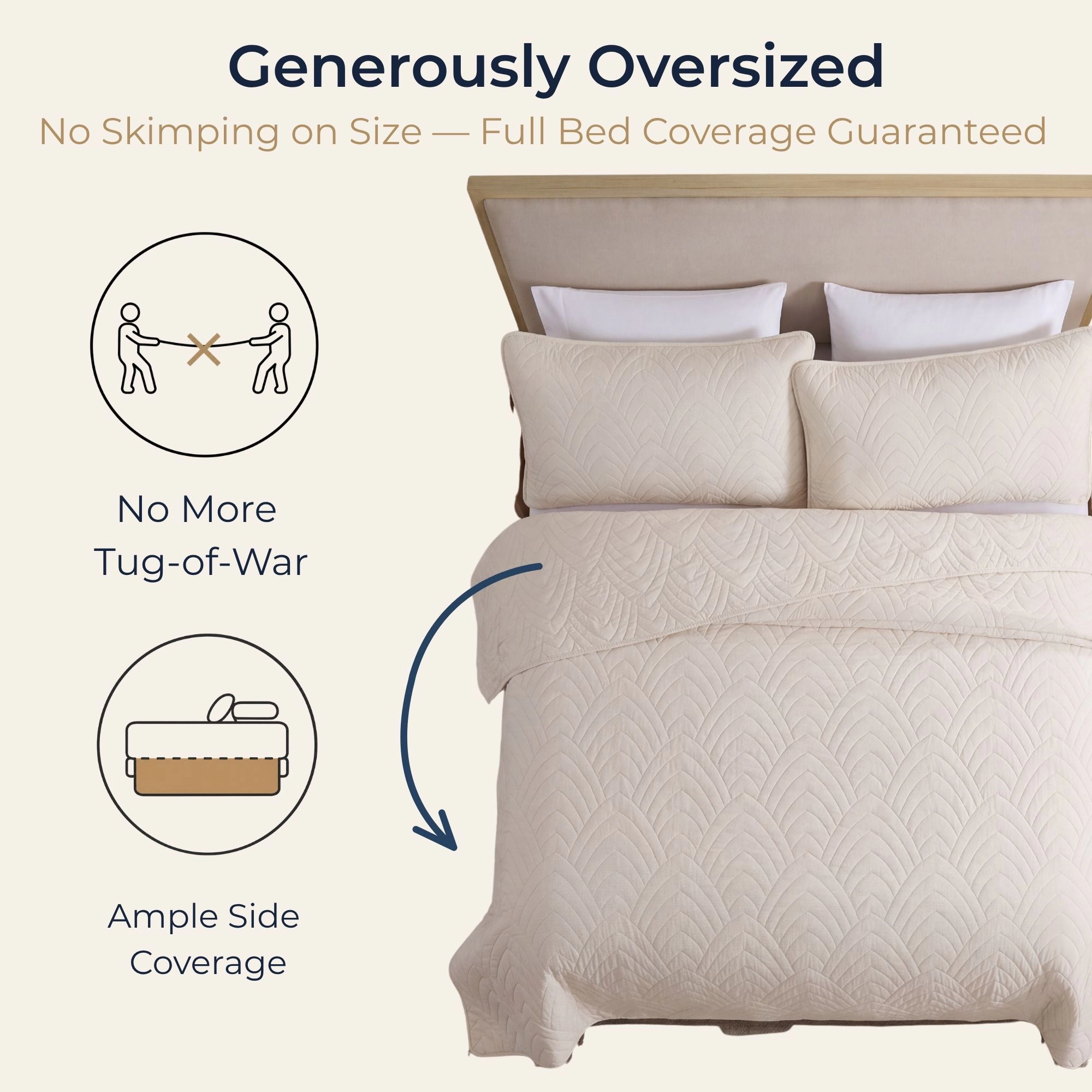 HLC.ME Weston - 3 Piece Lightweight Quilt Set Bedspread Coverlet