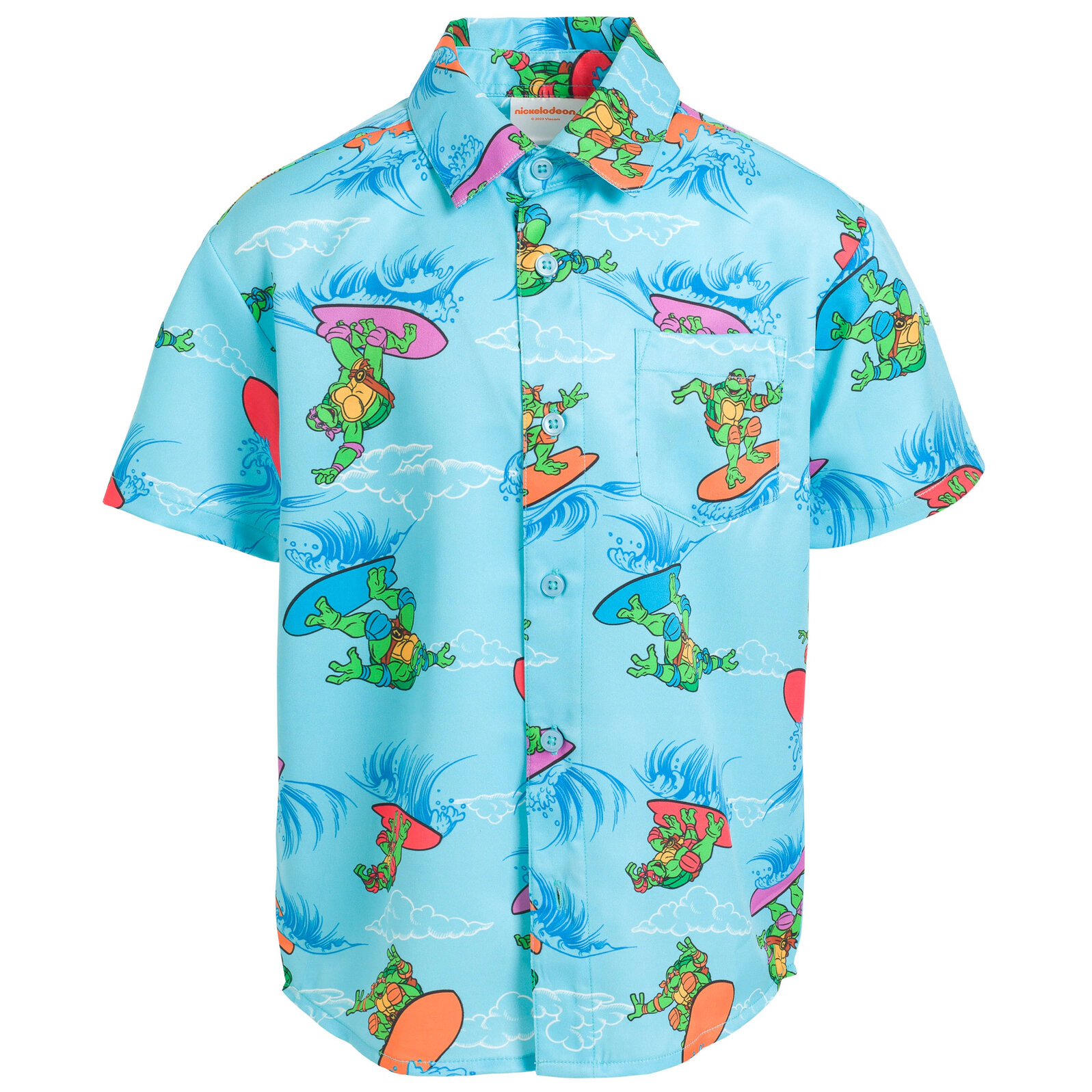 Teenage Mutant Ninja Turtles Boys' Hawaiian Short Sleeve Button Down Shirt