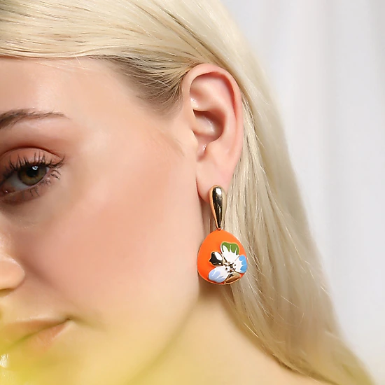 SOHI Women's Pumpkin Orange the Hana Drop Earrings