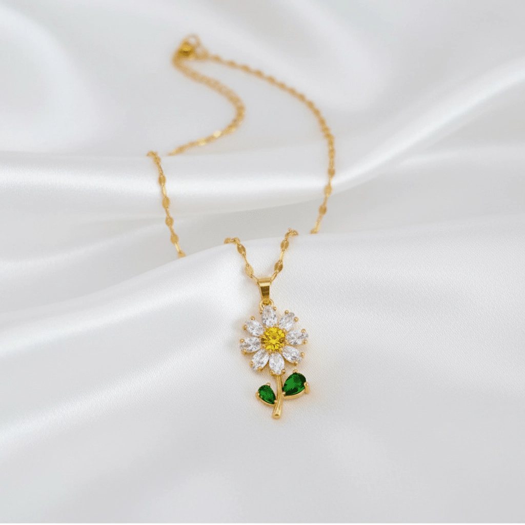 DressAtR Women's Gold Plated Zircon Stone Necklace