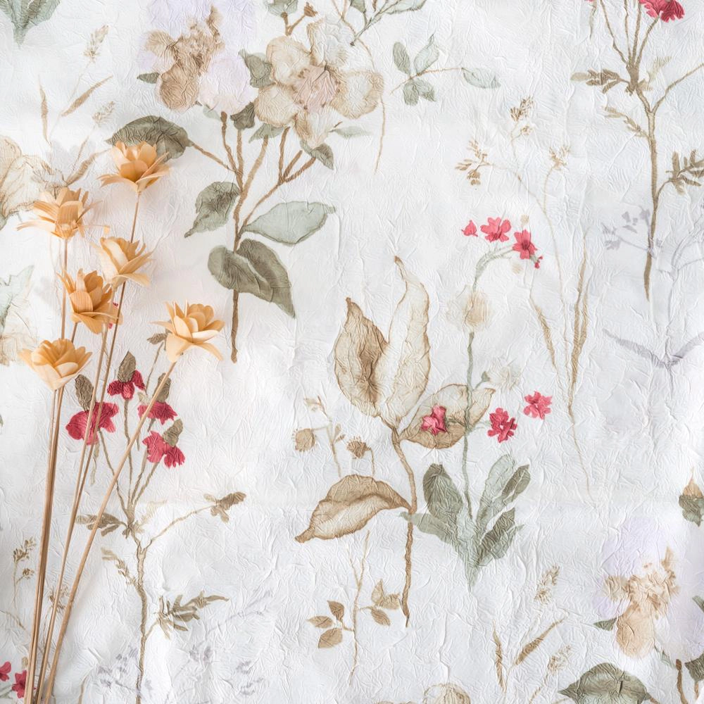 Ellis Curtain Sophia Floral Crushed Taffeta Rod Pocket Window Valance 48" x 15" Multi