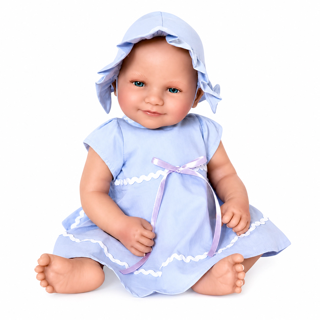 Ann Lauren Dolls Baby Hope – 20" Baby Dimples Doll in Lavender Dress with Matching Bonnet