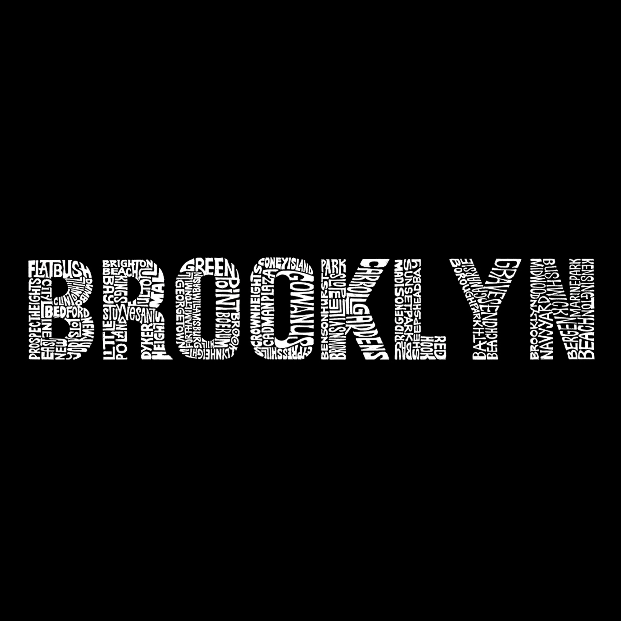 LA Pop Art Brooklyn Neighborhoods - Mens Word Hooded Sweatshirt