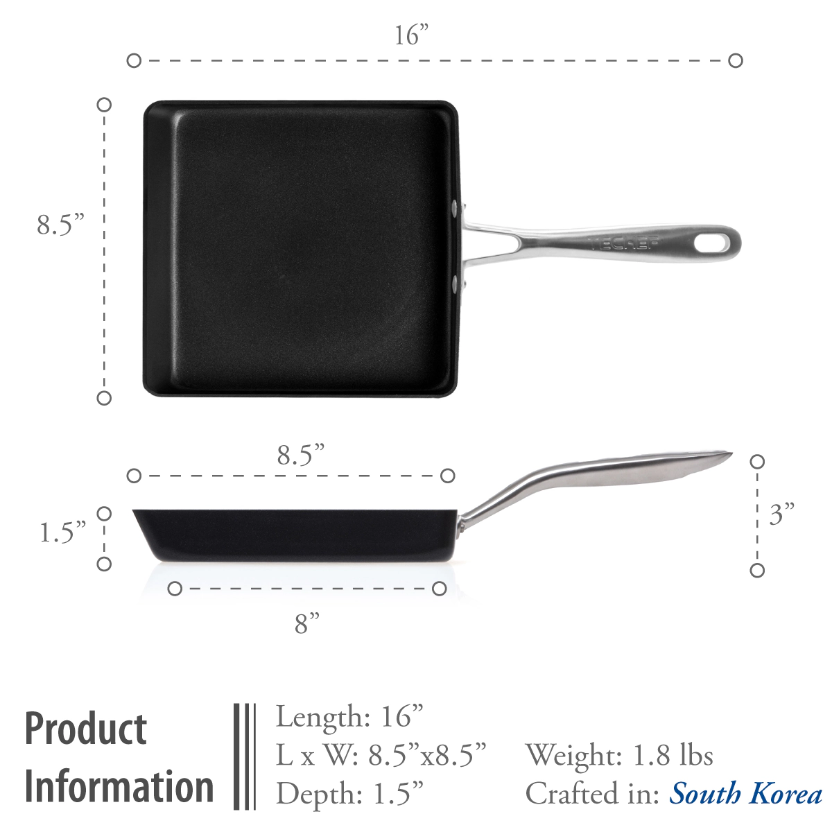 TECHEF Onyx - Nonstick Tamagoyaki Japanese Omelette Pan/Egg Pan