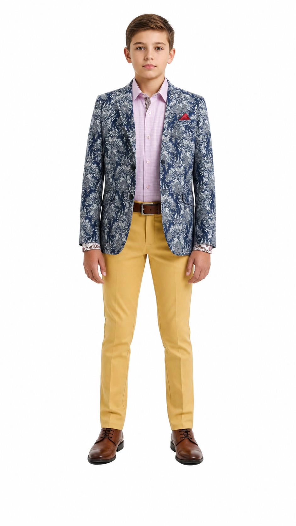 Elie Balleh Boys Slim Fit Boys' Floral Brocade Blazer
