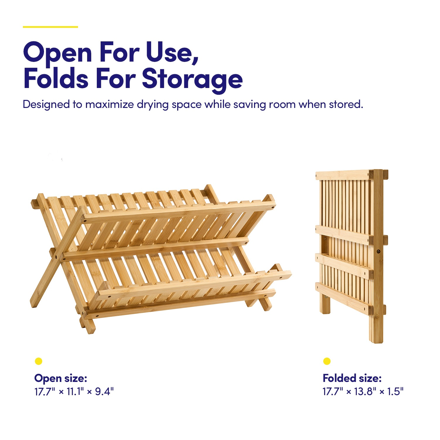 Sweet Home Collection Bamboo Dish Rack