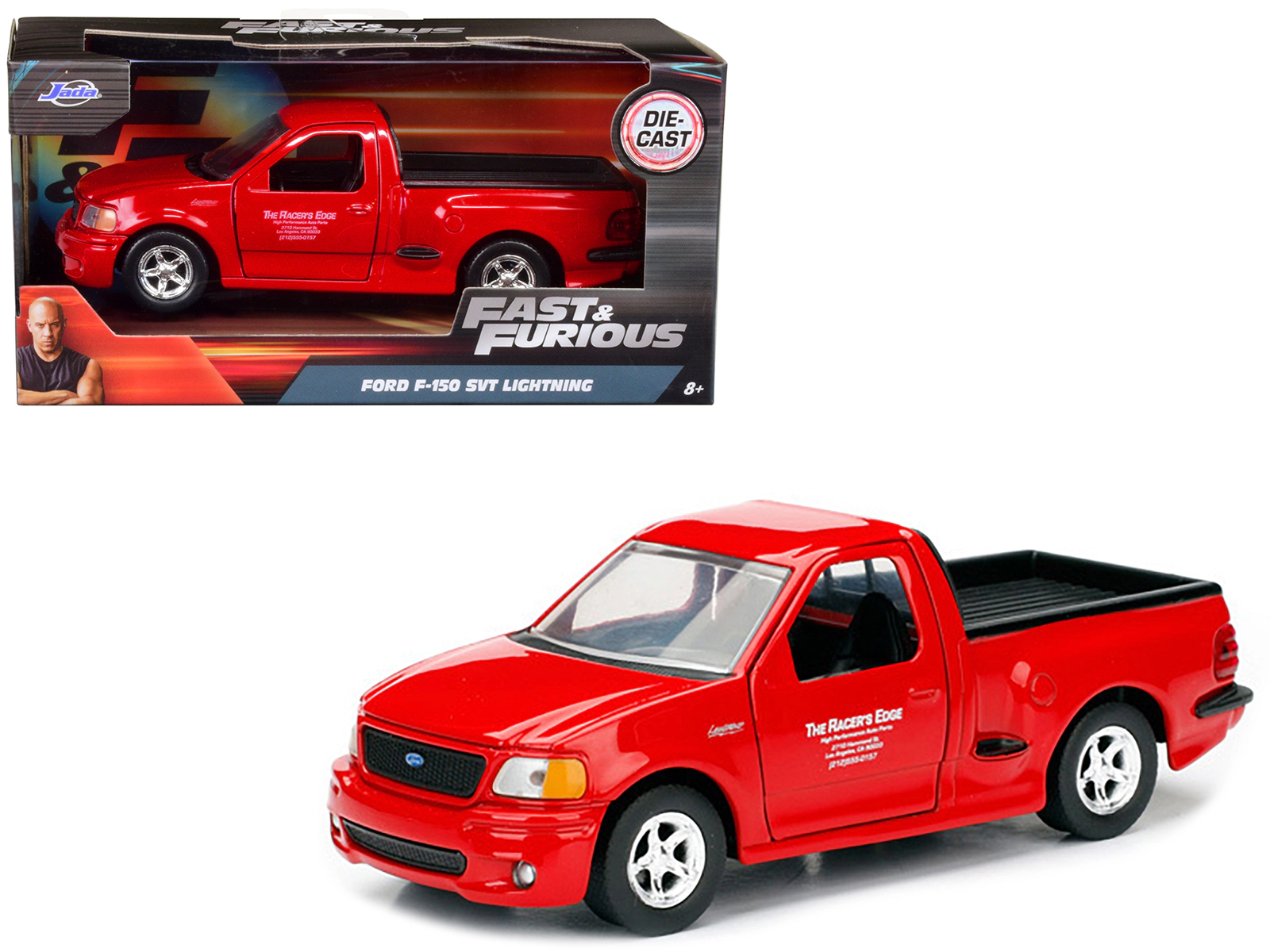Jada Brian's 1999 Ford F-150 SVT Lightning Pickup Truck Red "Fast & Furious" Movie 1/32 Diecast Model Car by Jada