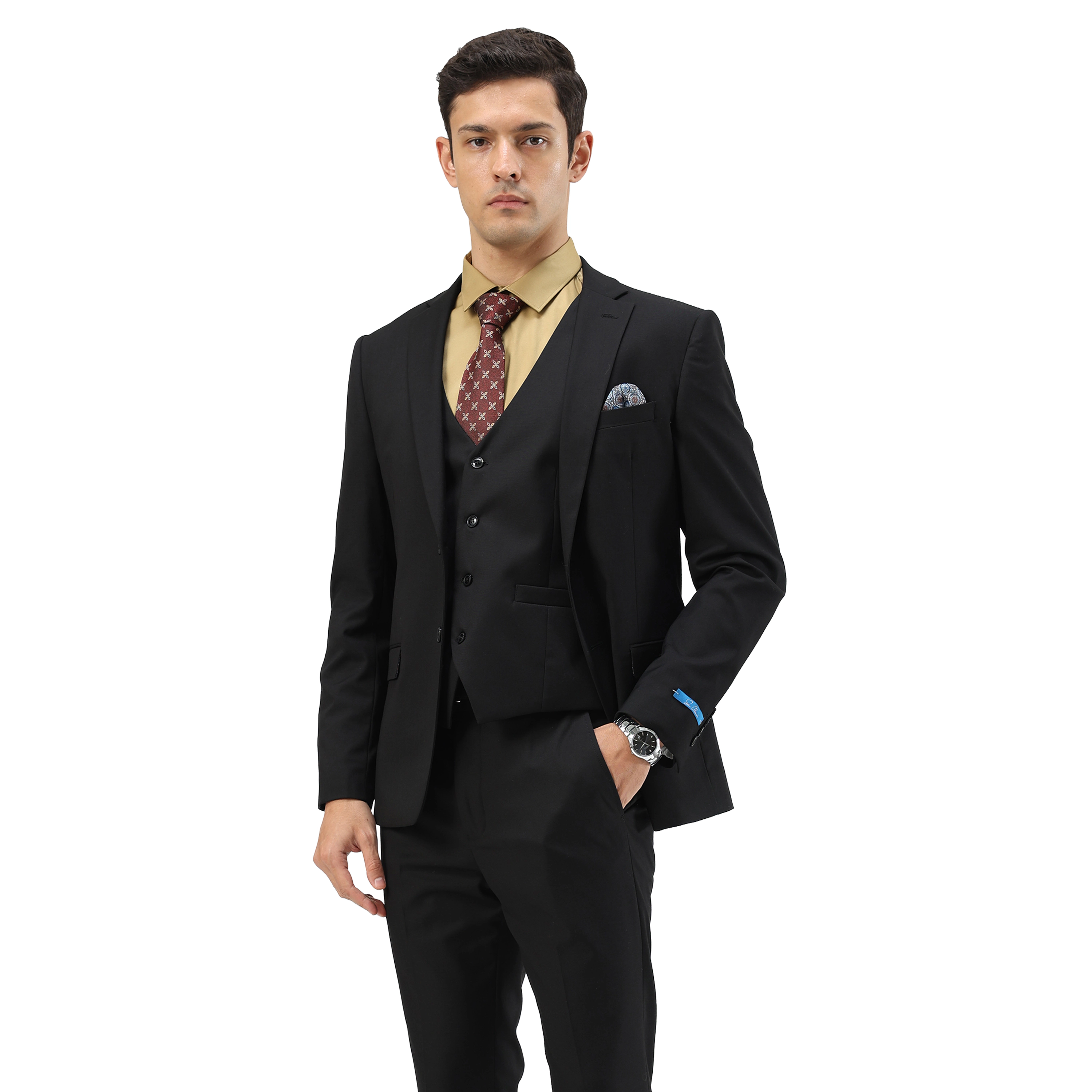 Sean Alexander Mens Skinny Fit 3-Piece Suit Set