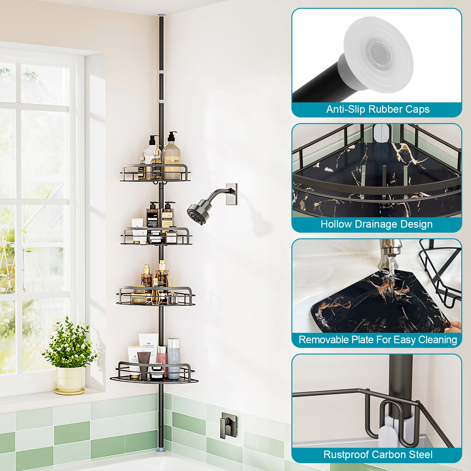GBruno Rust-Resistant Corner Shower Caddy
