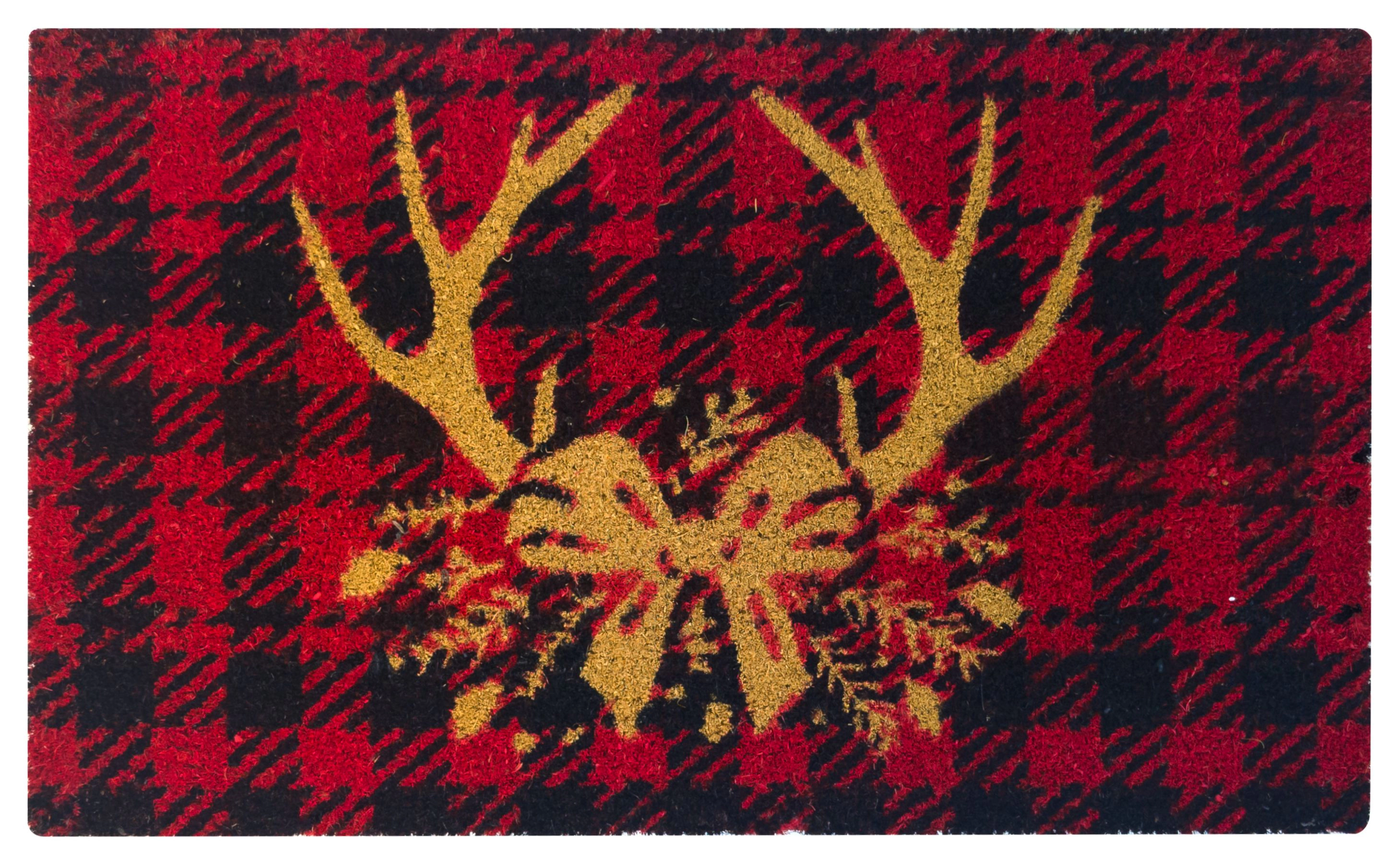 Kate Aurora Christmas Reindeer Bristled Outdoor Welcome Mat - 18"x30"