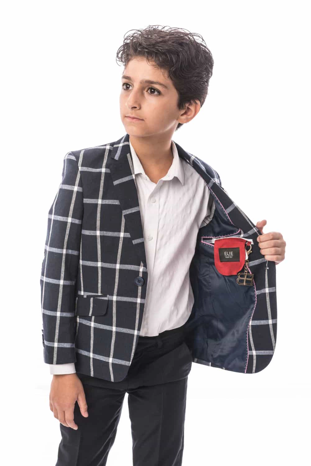 Elie Balleh Boys Slim Fit Classic Sports Coat Jacket