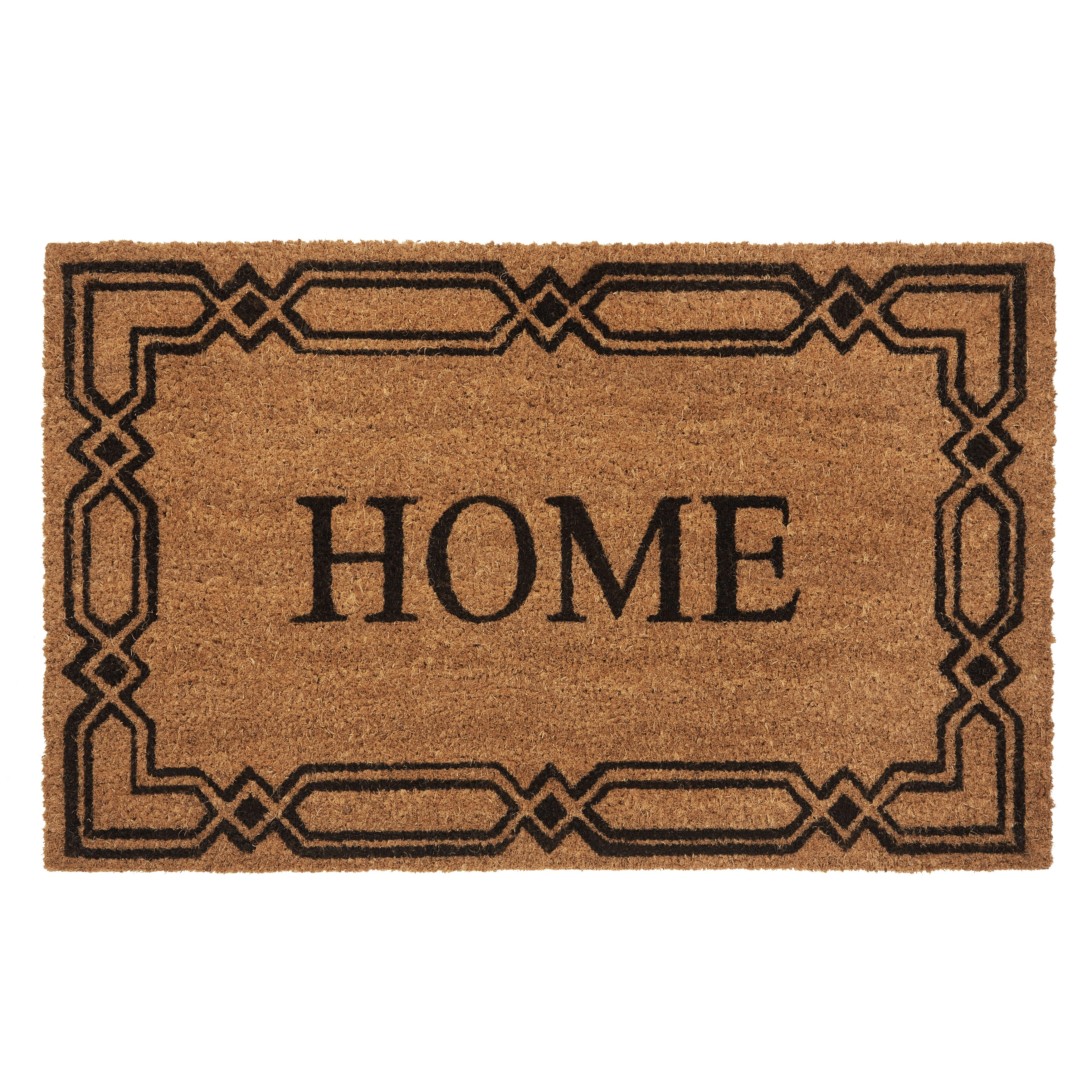 Kate Aurora Home Venetian Bordered Coir Bristled Outdoor All Season Welcome Mat - 18"x30"