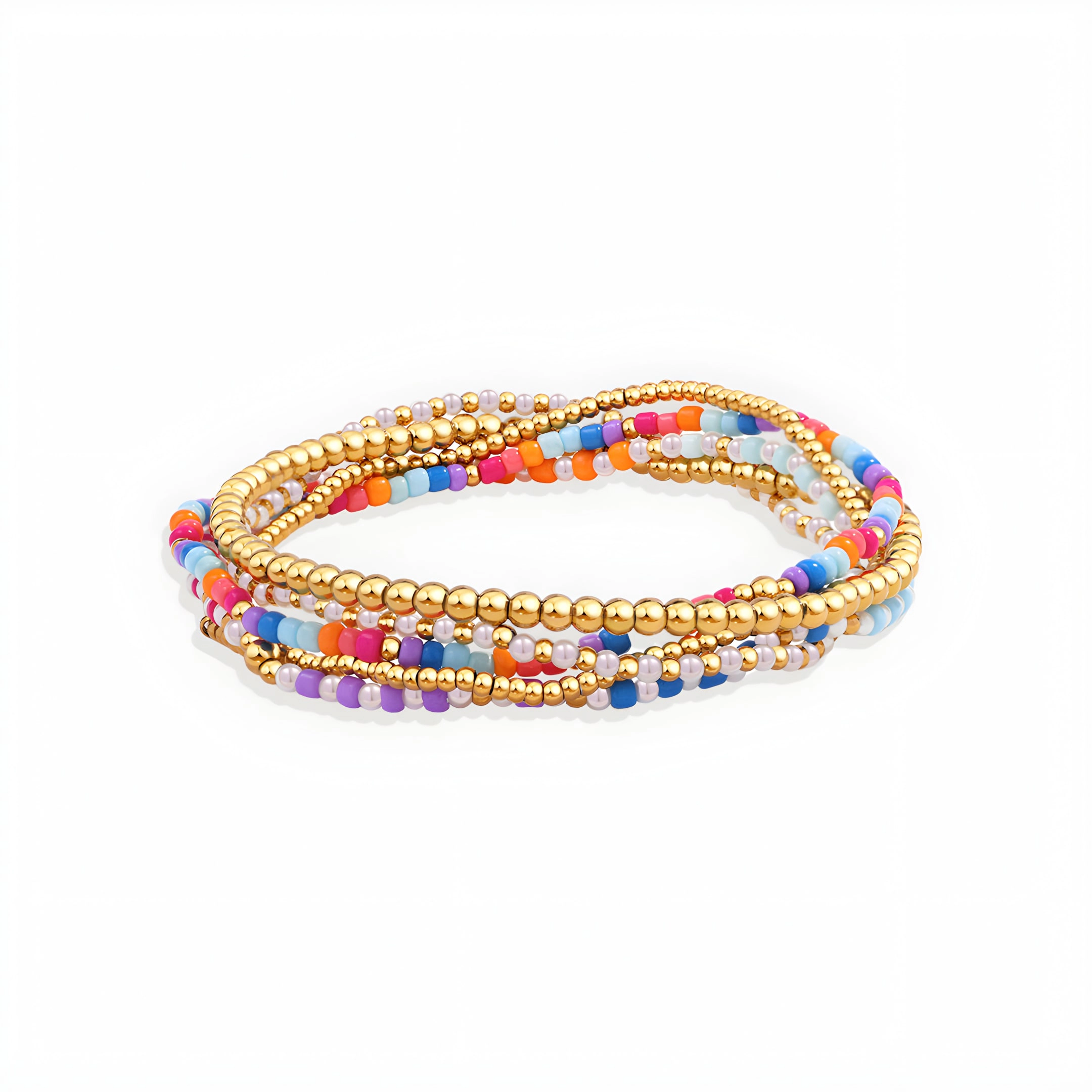Mint & Lily Women's Summer Beaded Bracelet Stacking Set