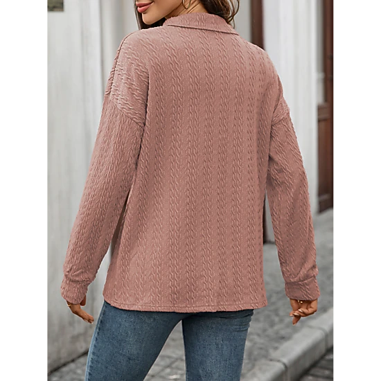 Enchanted Funland Womens Long Sleeve Henley Casual Ribbed Lightweight Tunic Tops