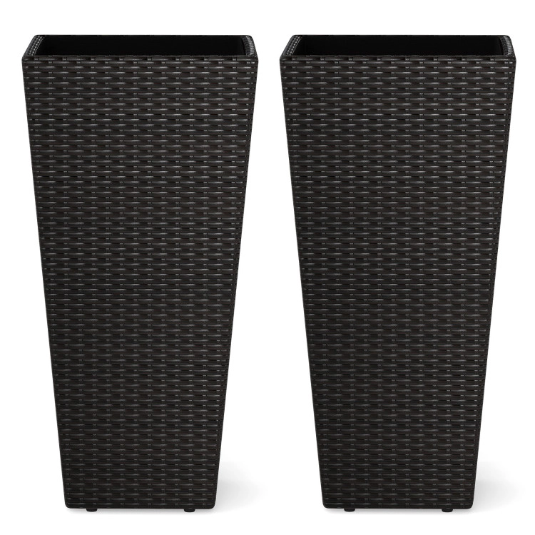 Hivvago 30 Inch Modern Decorative Planter Pots Set of 2 with Open-ended Base