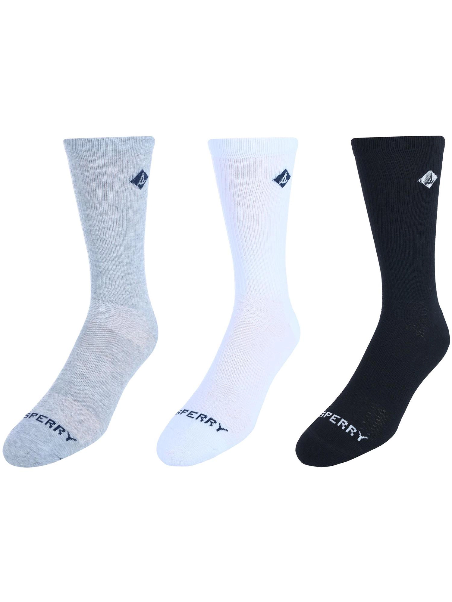 Sperry Men's Super Comfort Sneaker Crew Socks (Pack of 3)
