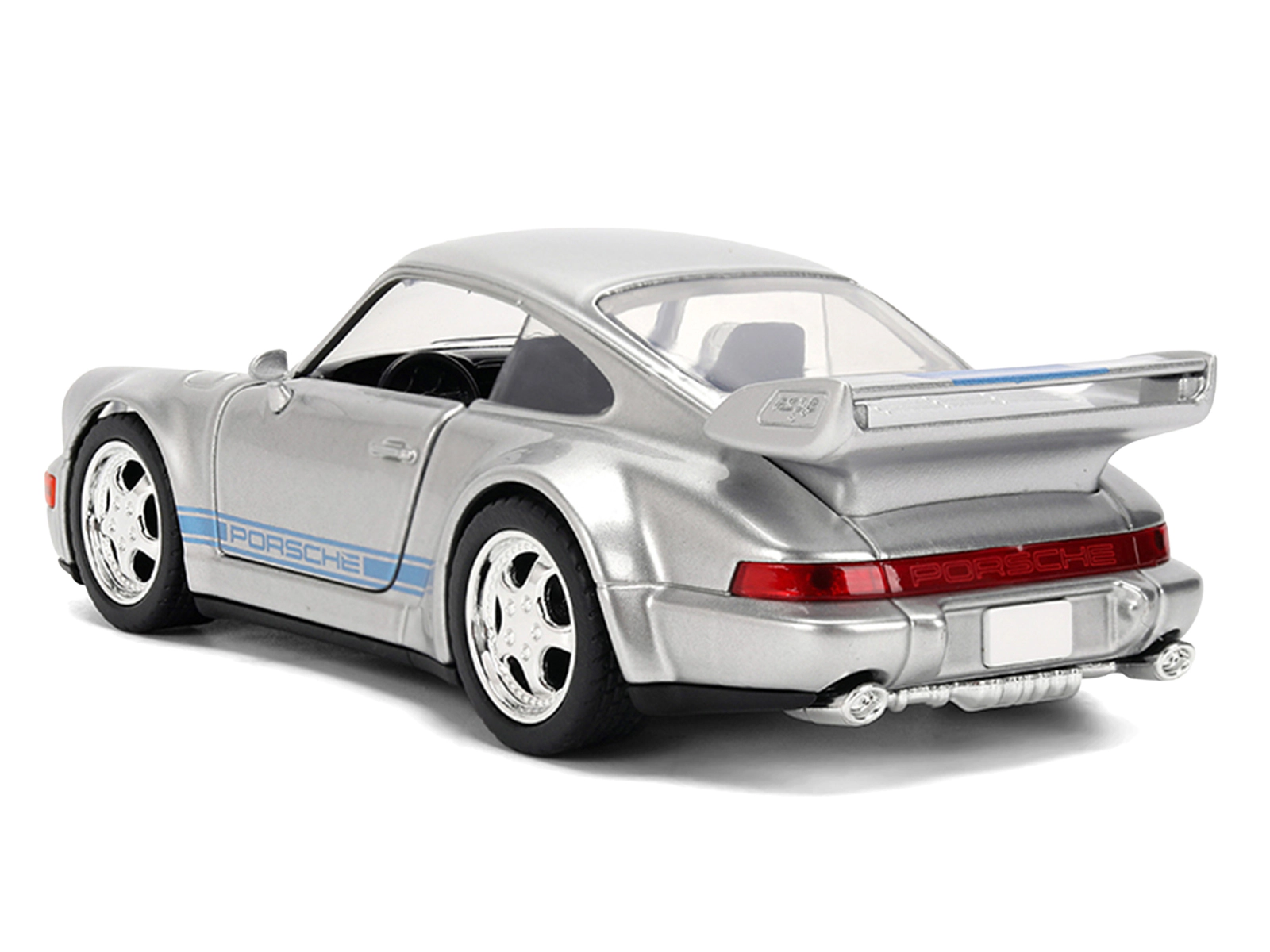 Porsche 911 Carrera RS 3.8 "Mirage" Silver Metallic Blue Stripes "Transformers: Rise of the Beasts" (2023)" 1/32 by Jada