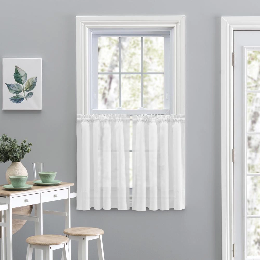 Ellis Curtain Shadow Stripe 1.5 Rod Pocket Tailo Tier Pair for Windows