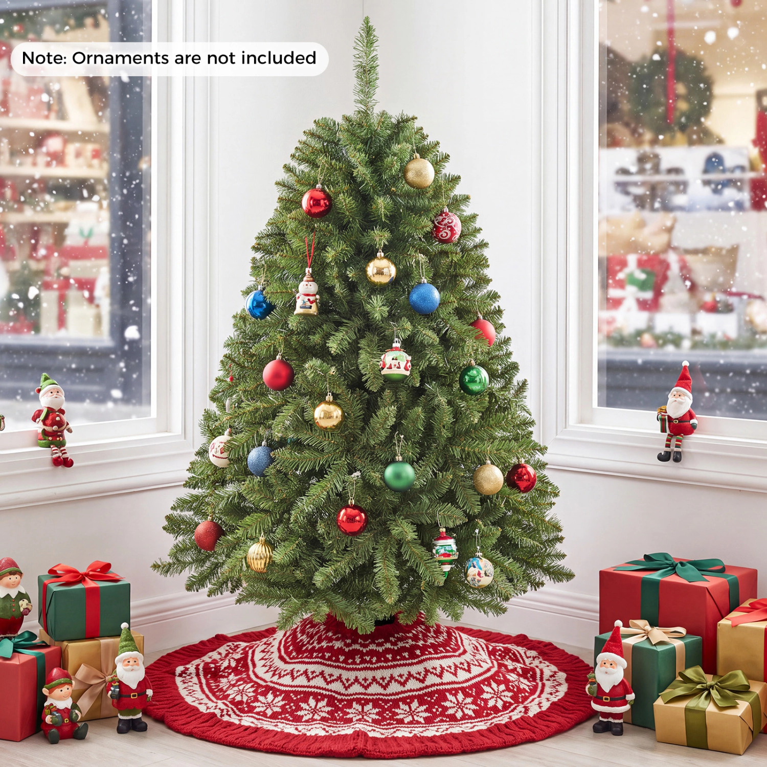 LJG Artificial Christmas Tree with Easy-Setup Hinges