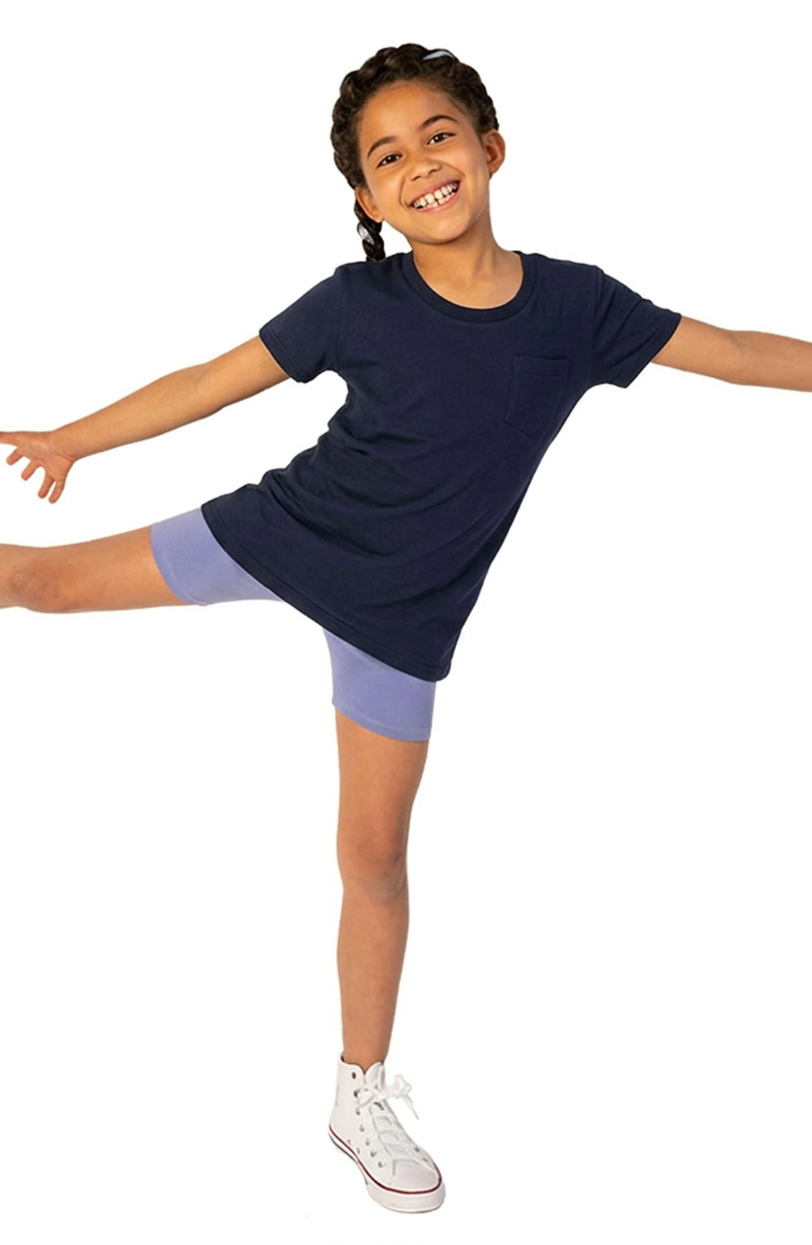 Mightly Girls Organic Cotton Extended Lenth Short Sleeve T-Shirts, 3pack