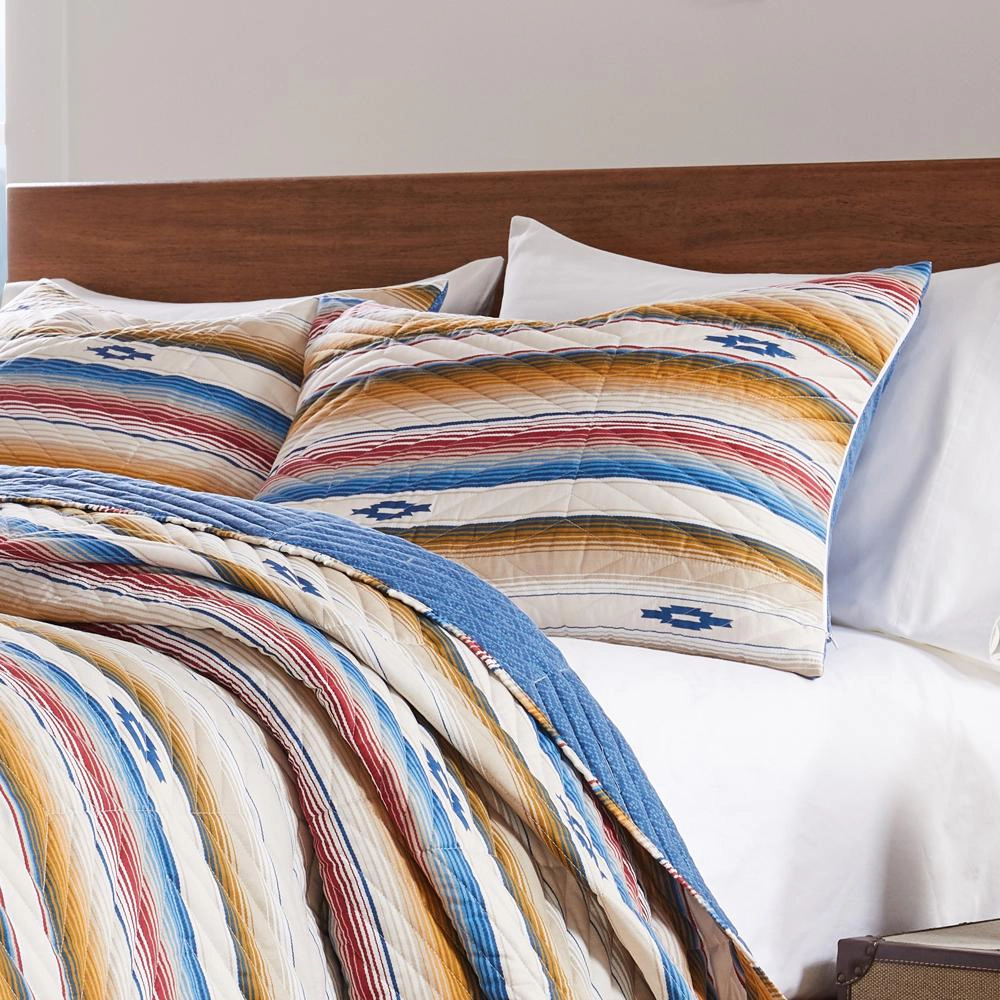 Barefoot Bungalow Painted Desert Embellished with Thunderbird Motifs and Geometric Chevron Sham