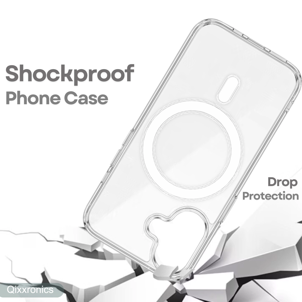 Qixxronics Magnetic Phone Cover for iPhone 16, Shockproof Magnetic Case Compatible with iPhone 16